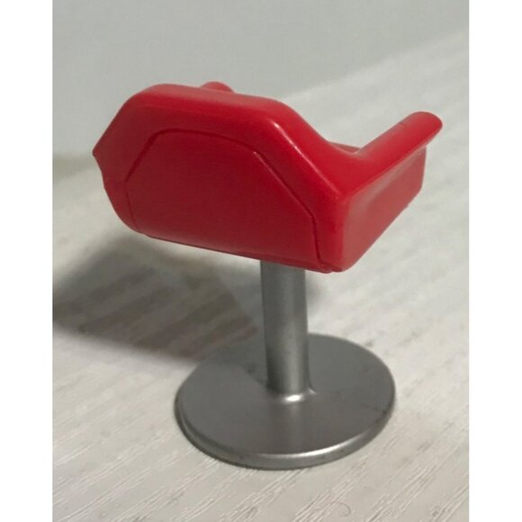 Mattel Polly Pocket Dollhouse Replacement Stool Red / Silver 1973 - Picture 2 of 3